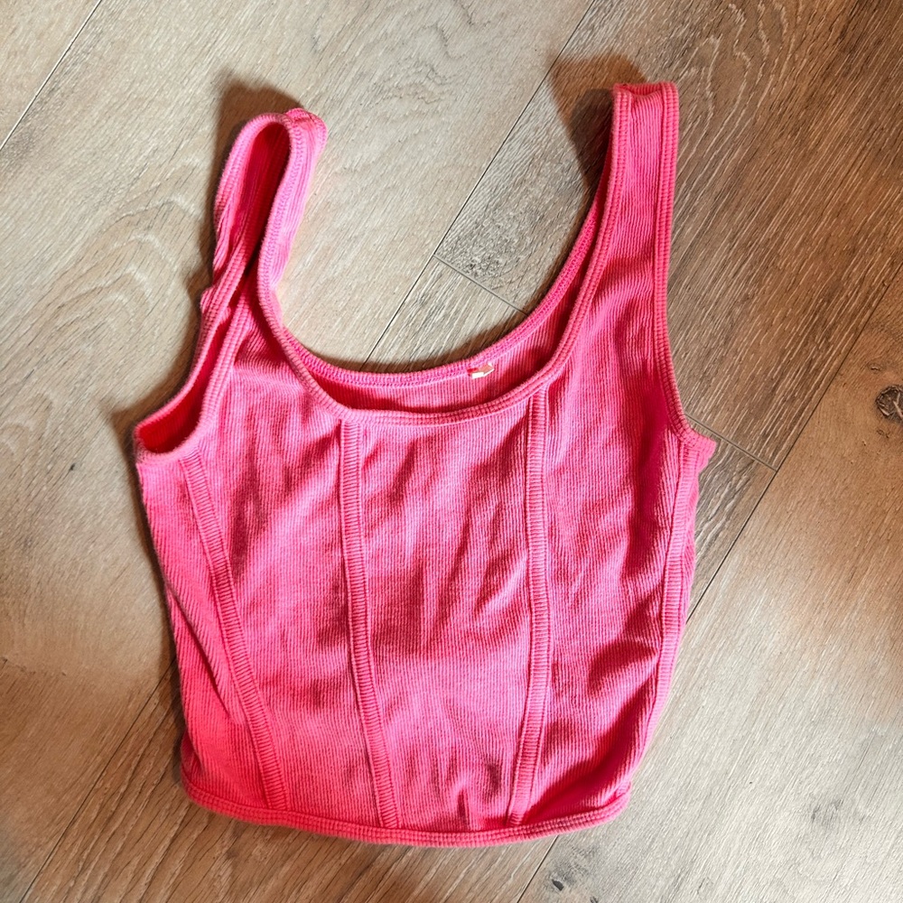 Pink cotton crop top size xs